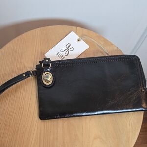 Hobo Black Leather Wristlet